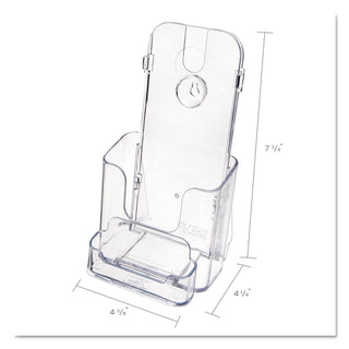 DocuHolder for Countertop/Wall-Mount w/Card Holder, 4.38w x 4.25d x 7.75h, Clear - 