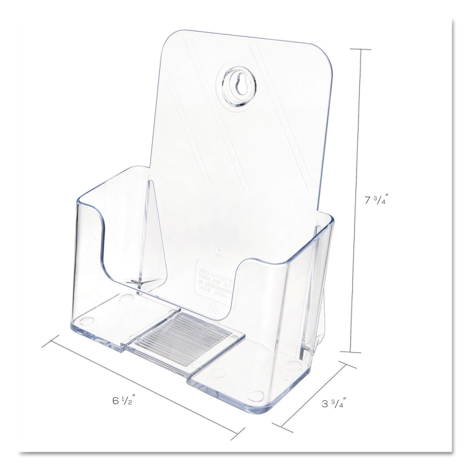 DocuHolder for Countertop/Wall-Mount, Booklet Size, 6.5w x 3.75d x 7.75h, Clear