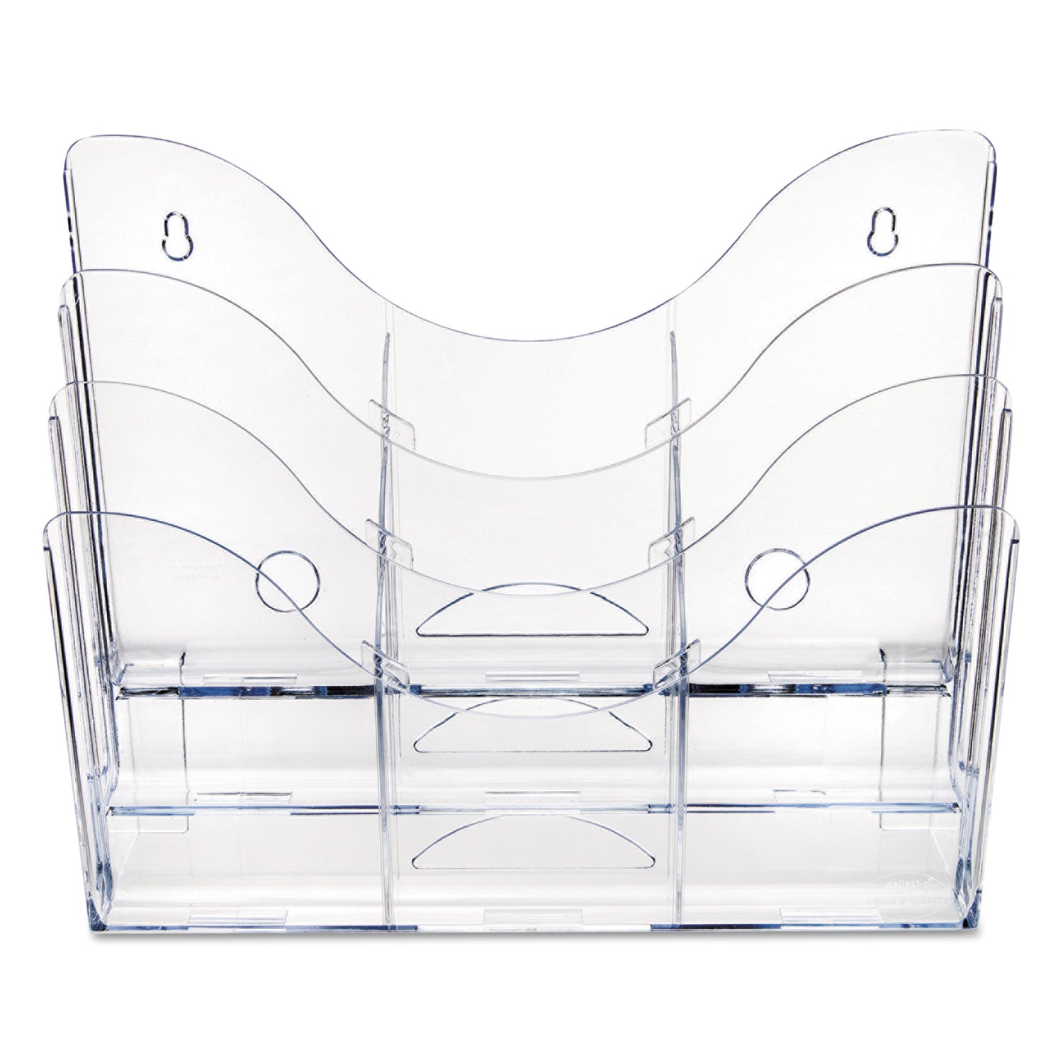3-Tier Document Organizer w/6 Removable Dividers, 14w x 3.5d x 11.5h, Clear - 