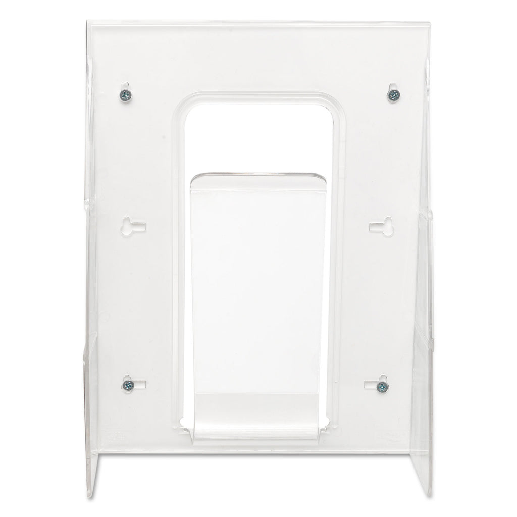Stand-Tall Wall-Mount Literature Rack, Magazine, 9.13w x 3.25d x 11.88h, Clear - 
