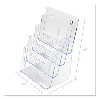 4-Compartment DocuHolder, Magazine Size, 9.38w x 7d x 13.63h, Clear, Ships in 4-6 Business Days - 