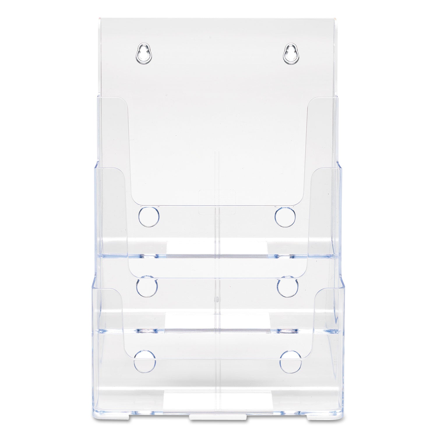 3-Compartment DocuHolder, Magazine Size, 9.5w x 6.25d x 12.63, Clear - 