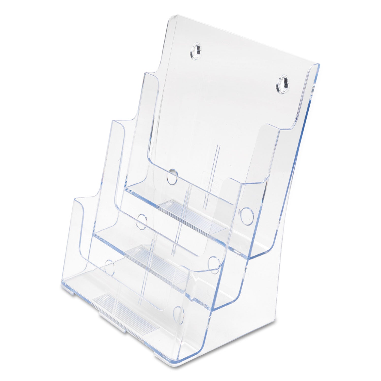 3-Compartment DocuHolder, Magazine Size, 9.5w x 6.25d x 12.63, Clear - 
