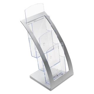 3-Tier Literature Holder, Leaflet Size, 6.75w x 6.94d x 13.31h, Silver - 