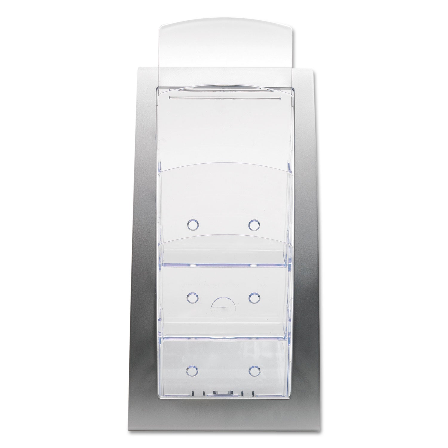 3-Tier Literature Holder, Leaflet Size, 6.75w x 6.94d x 13.31h, Silver - 