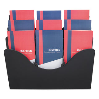 3-Tier Document Organizer w/6 Removable Dividers, 13.38w x 3.5d x 11.5h, Black - 