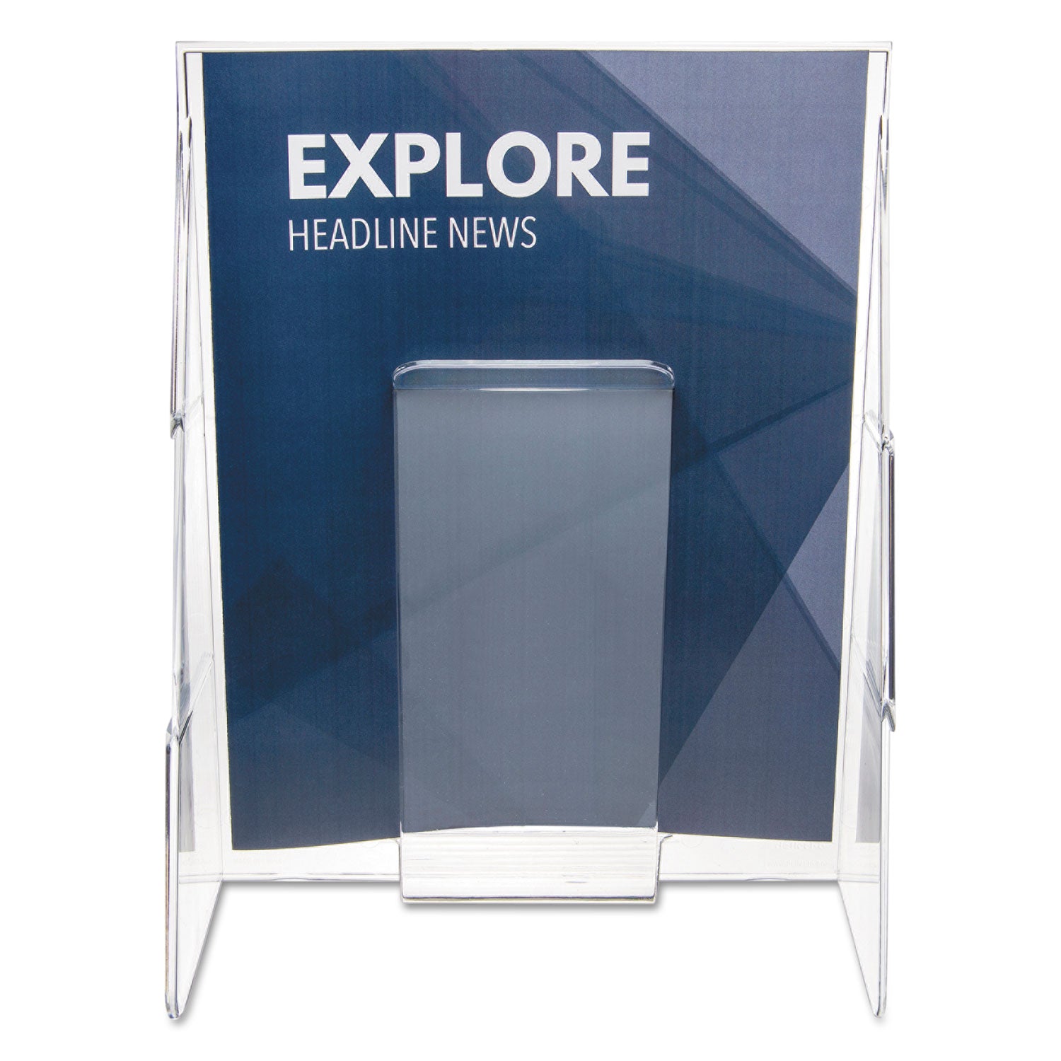 Stand-Tall Wall-Mount Literature Rack, Magazine, 9.13w x 3.25d x 11.88h, Clear - 