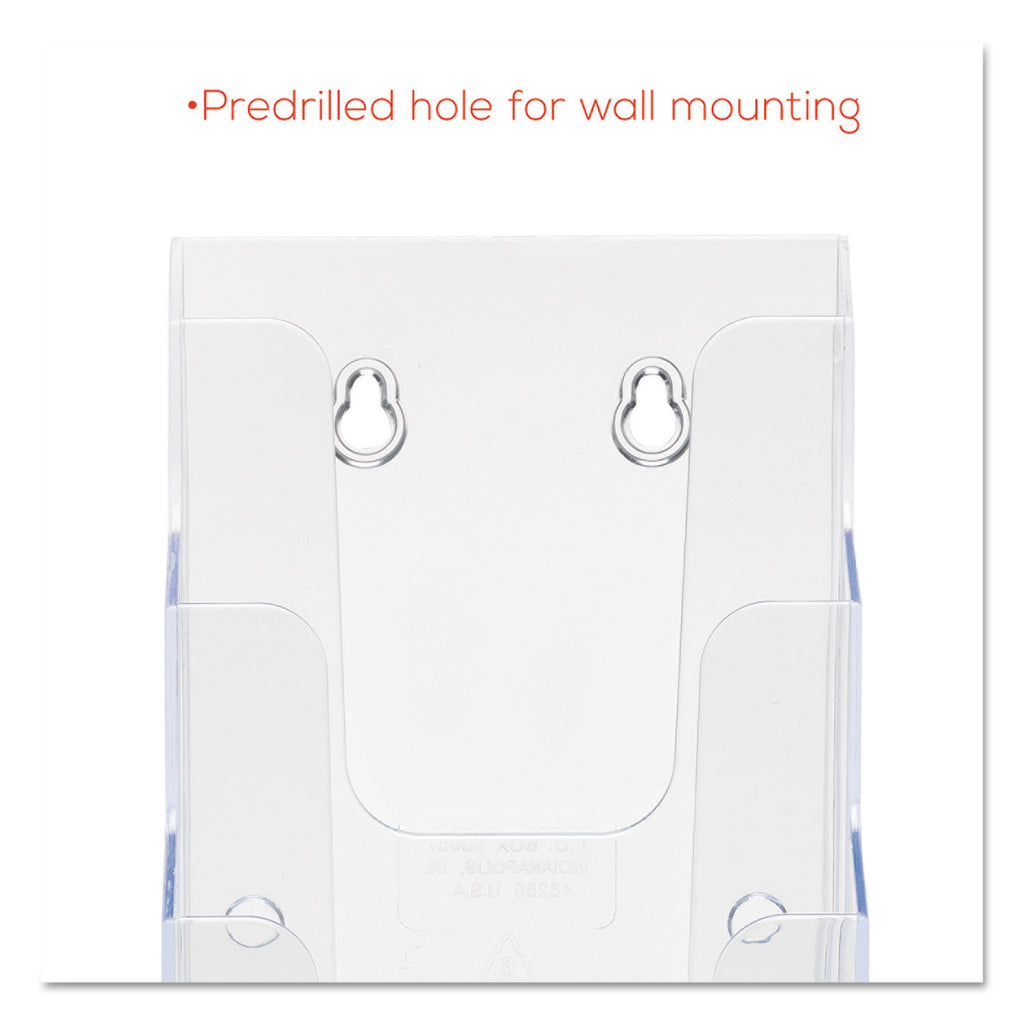 4-Compartment DocuHolder, Leaflet Size, 4.88w x 6.13d x 10h, Clear - 