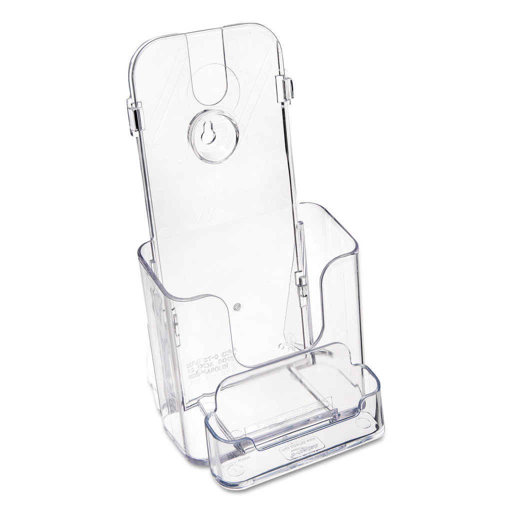 DocuHolder for Countertop/Wall-Mount w/Card Holder, 4.38w x 4.25d x 7.75h, Clear - 