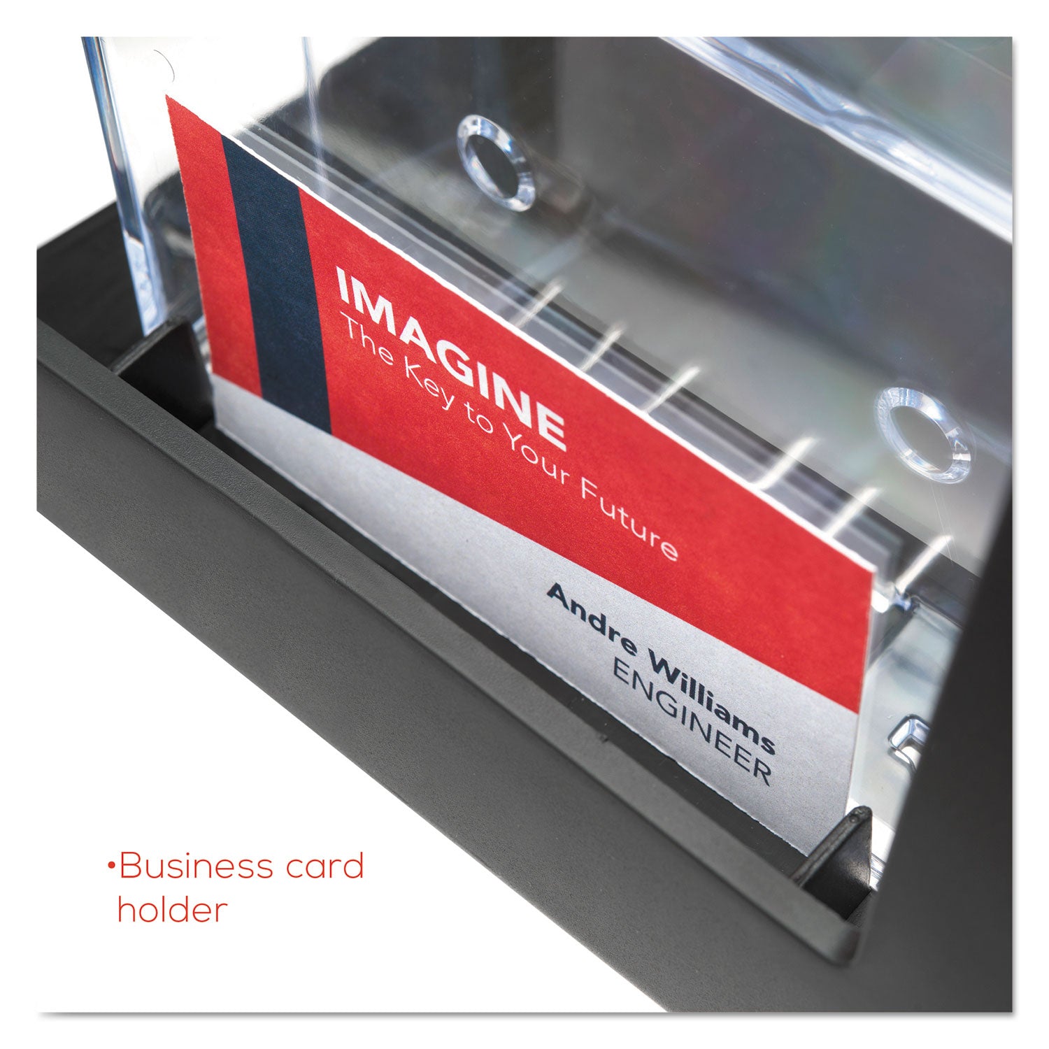 3-Tier Literature Holder, Leaflet Size, 6.75w x 6.94d x 13.31h, Black - 