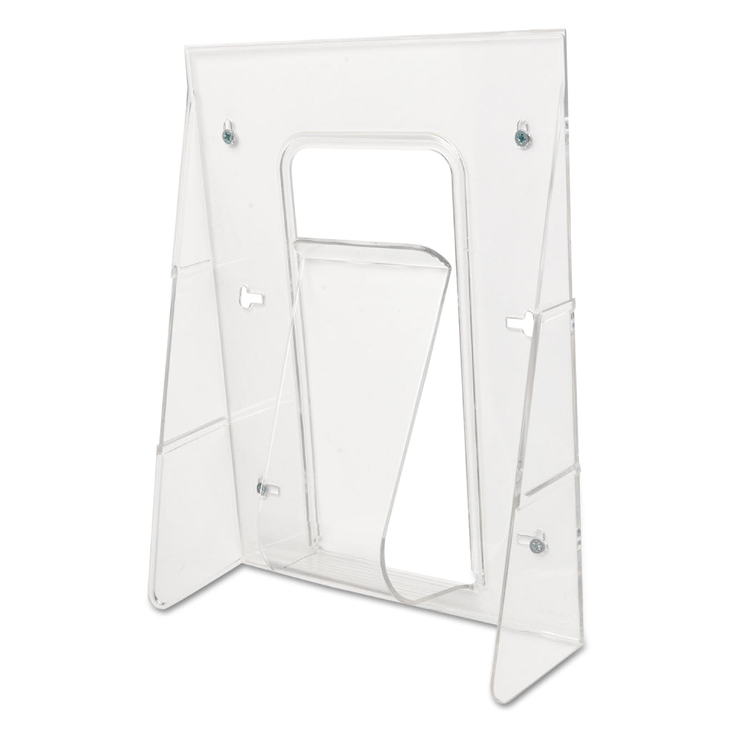Stand-Tall Wall-Mount Literature Rack, Magazine, 9.13w x 3.25d x 11.88h, Clear - 