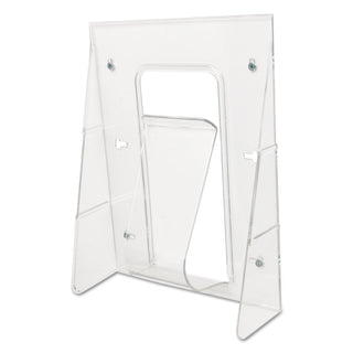 Stand-Tall Wall-Mount Literature Rack, Magazine, 9.13w x 3.25d x 11.88h, Clear - 