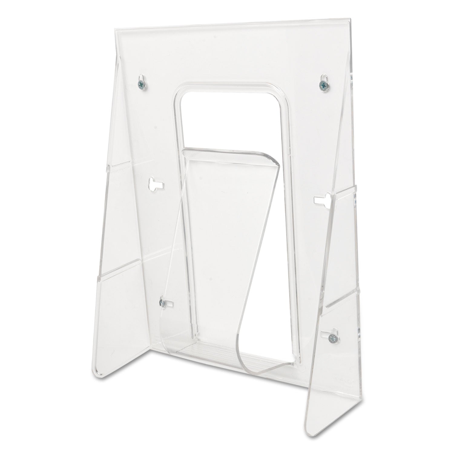 Stand-Tall Wall-Mount Literature Rack, Magazine, 9.13w x 3.25d x 11.88h, Clear - 