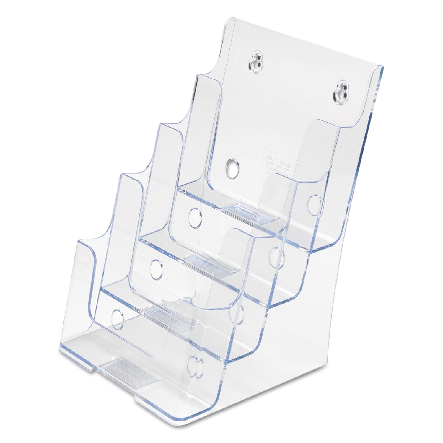 4-Compartment DocuHolder, Booklet Size, 6.88w x 6.25d x 10h, Clear - 