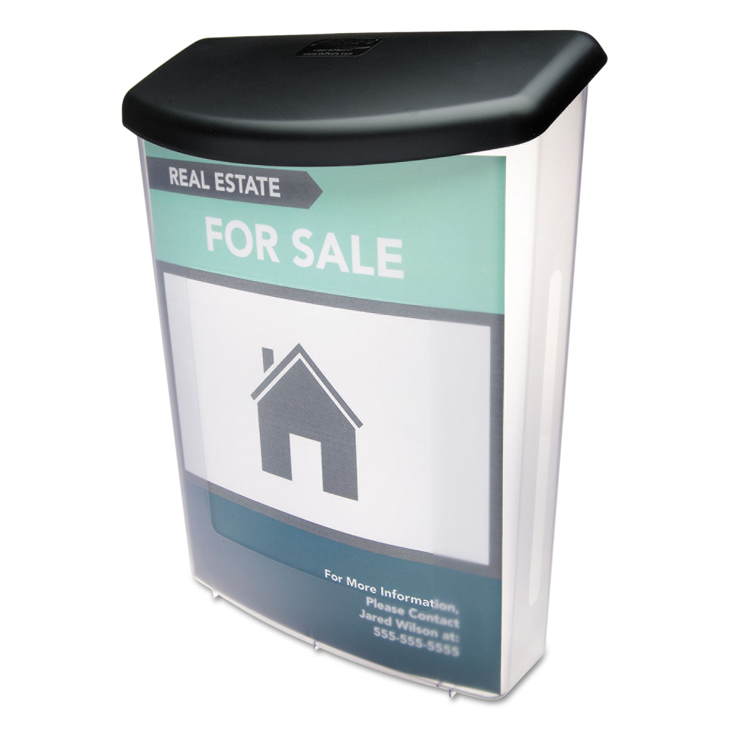 Outdoor Literature Box, 10w x 4.5d x 13.13h, Clear/Black - 