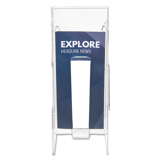 Stand-Tall Wall-Mount Literature Rack, Leaflet, 4.56w x 3.25d x 11.88h, Clear - 
