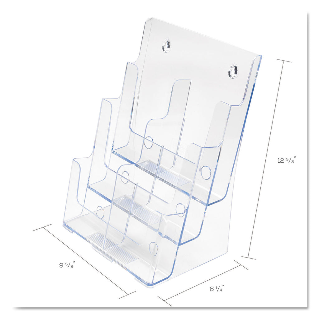 6-Compartment DocuHolder, Leaflet Size, 9.63w x 6.25d x 12.63h, Clear, Ships in 4-6 Business Days - 