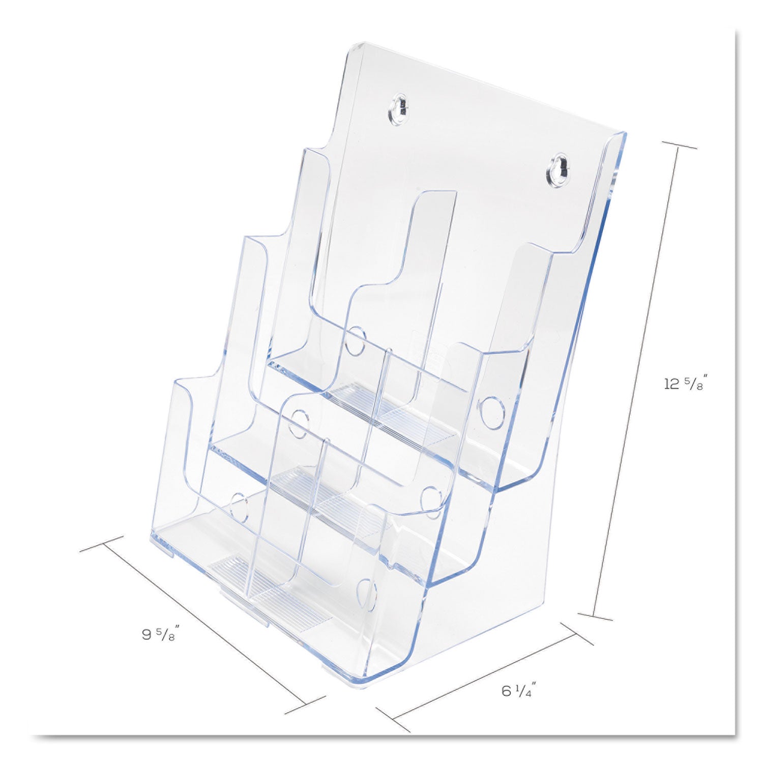 6-Compartment DocuHolder, Leaflet Size, 9.63w x 6.25d x 12.63h, Clear, Ships in 4-6 Business Days - 