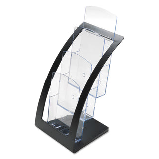 3-Tier Literature Holder, Leaflet Size, 6.75w x 6.94d x 13.31h, Black - 