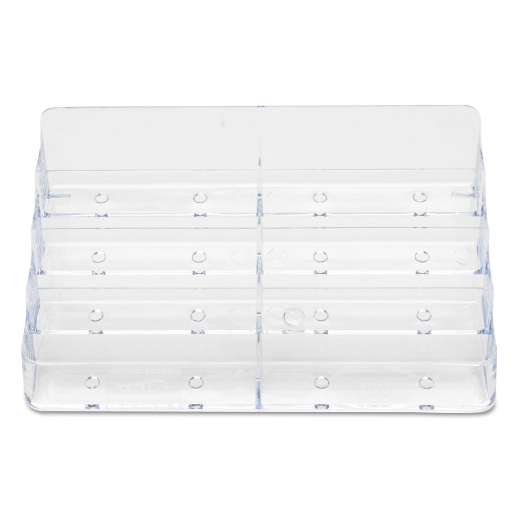 8-Pocket Business Card Holder, Holds 400 Cards, 7.78 x 3.5 x 3.38, Plastic, Clear