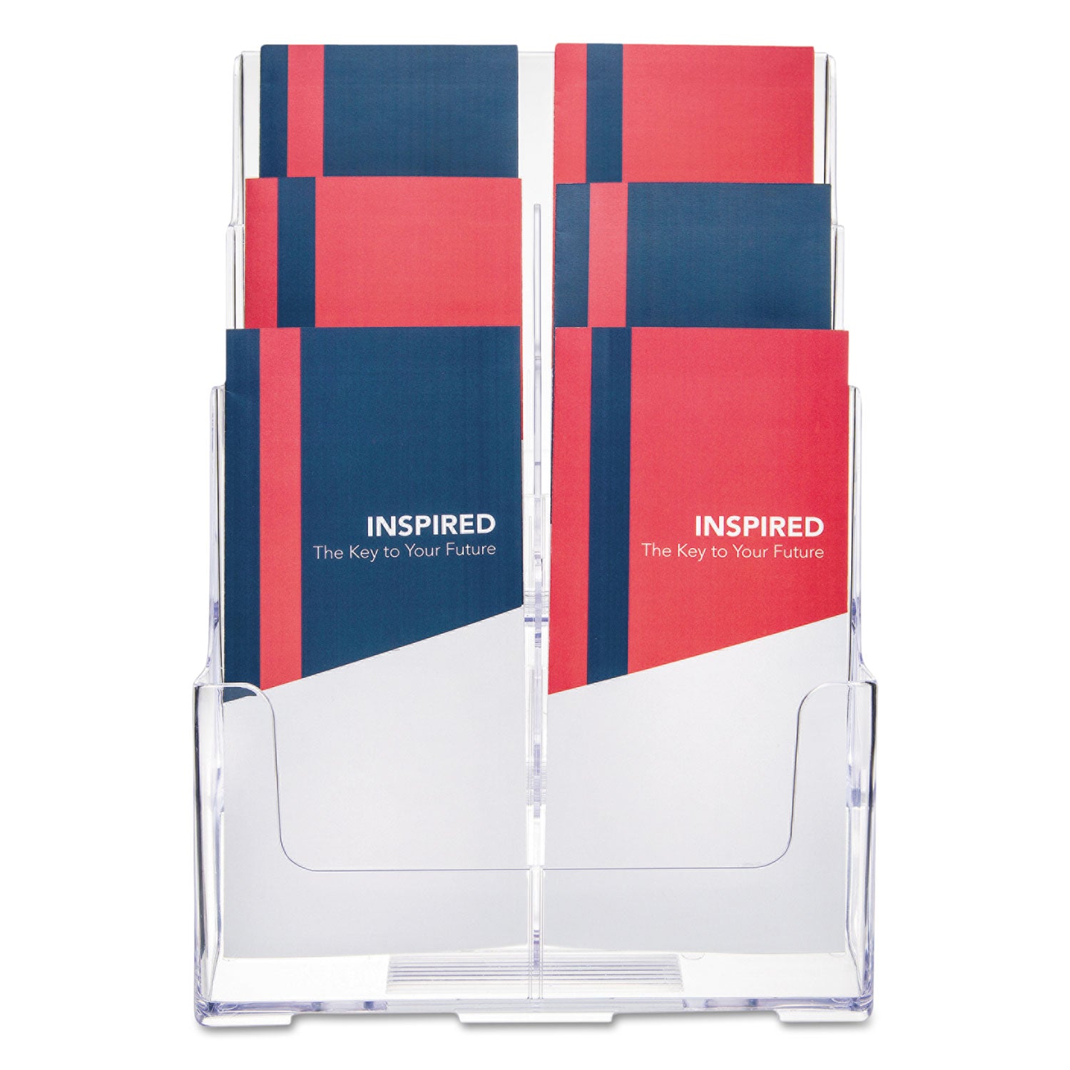 6-Compartment DocuHolder, Leaflet Size, 9.63w x 6.25d x 12.63h, Clear, Ships in 4-6 Business Days - 