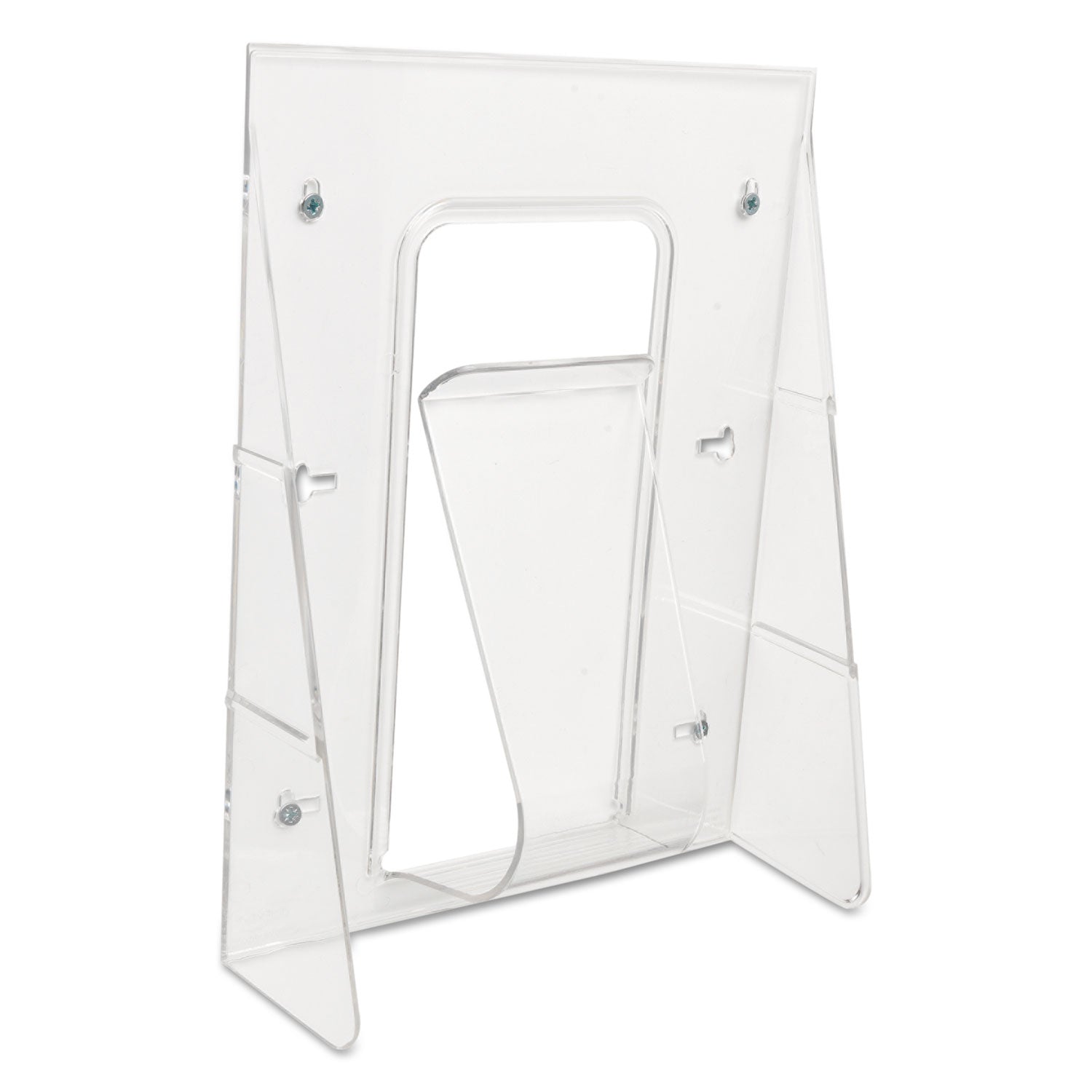 Stand-Tall Wall-Mount Literature Rack, Magazine, 9.13w x 3.25d x 11.88h, Clear - 