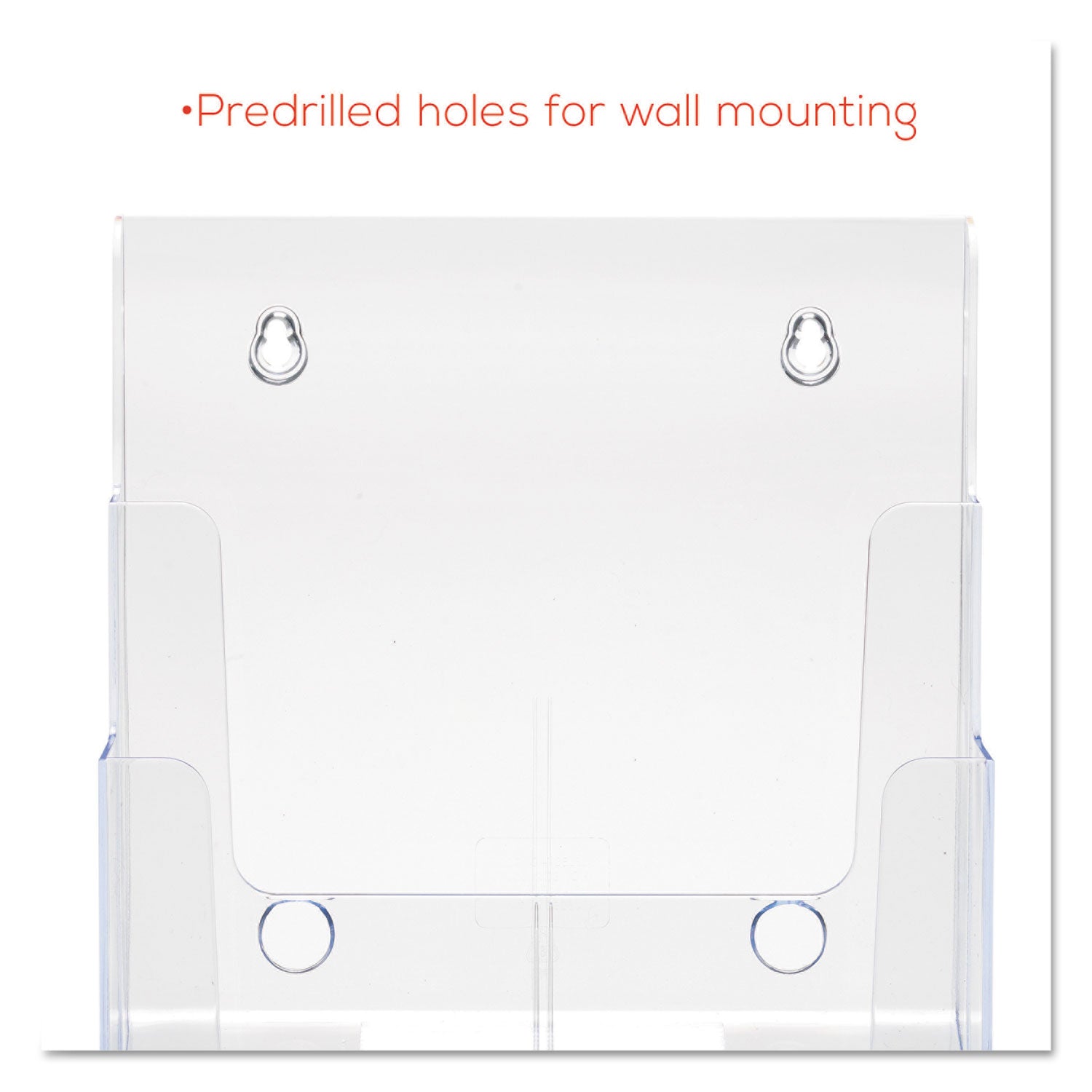 3-Compartment DocuHolder, Magazine Size, 9.5w x 6.25d x 12.63, Clear - 