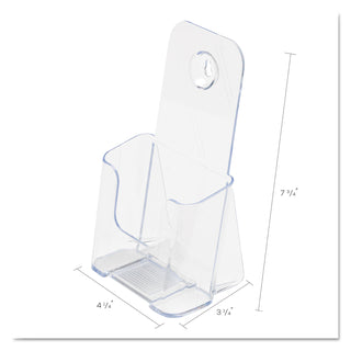 DocuHolder for Countertop/Wall-Mount, Leaflet Size, 4.25w x 3.25d x 7.75h, Clear - 