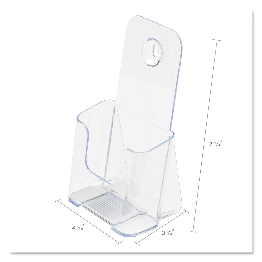 DocuHolder for Countertop/Wall-Mount, Leaflet Size, 4.25w x 3.25d x 7.75h, Clear