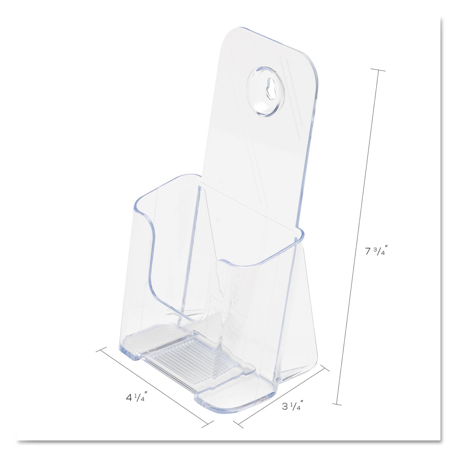 DocuHolder for Countertop/Wall-Mount, Leaflet Size, 4.25w x 3.25d x 7.75h, Clear