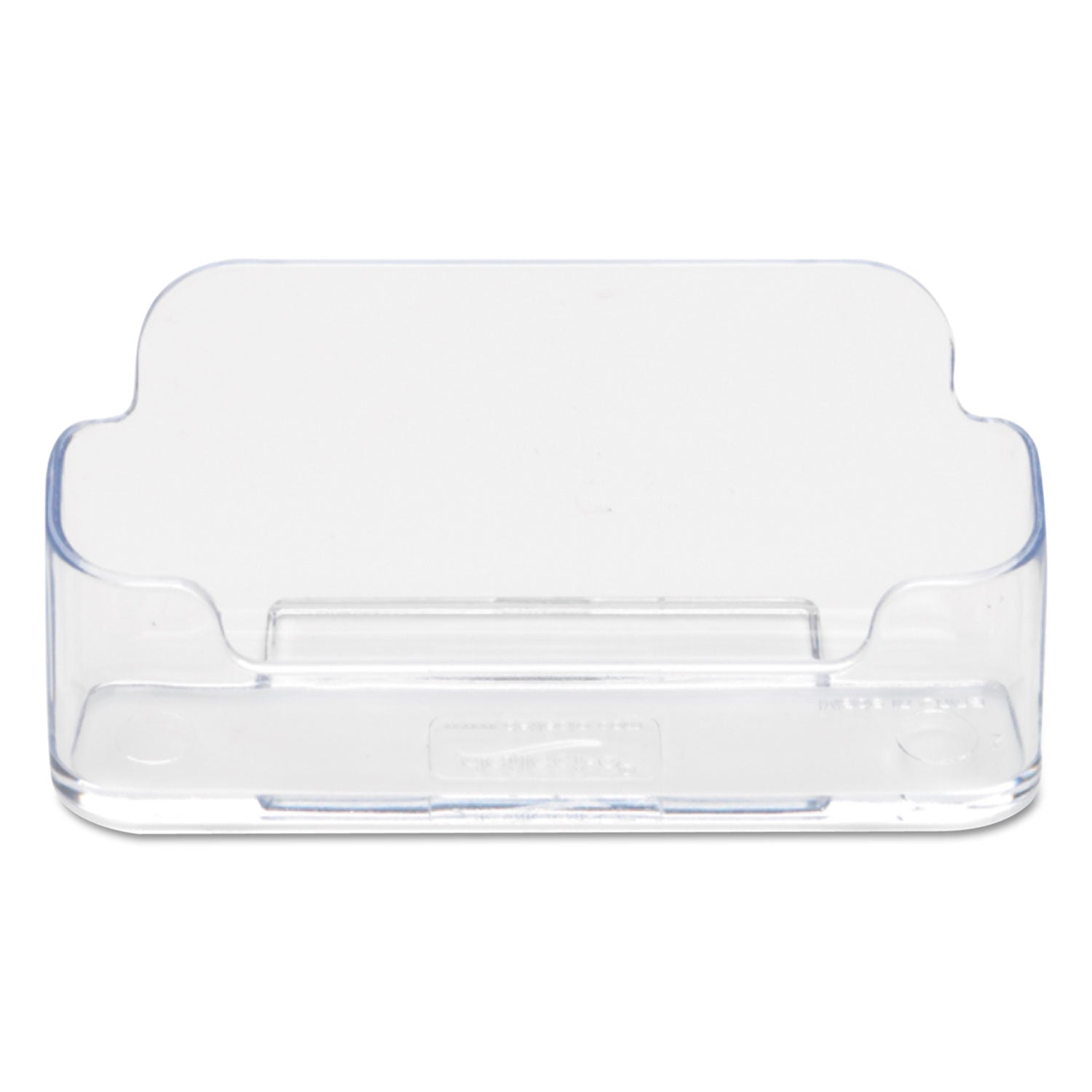 Horizontal Business Card Holder, Holds 50 Cards, 3.88 x 1.38 x 1.81, Plastic, Clear