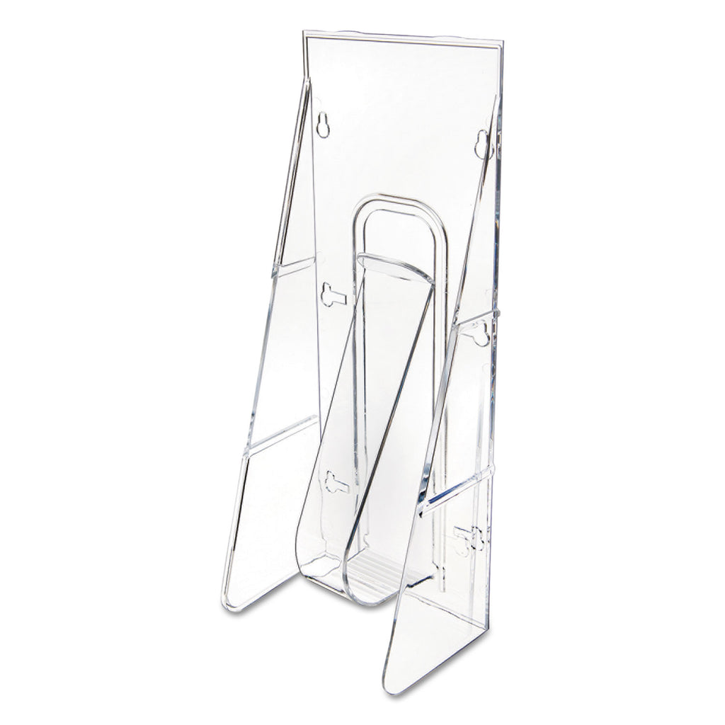 Stand-Tall Wall-Mount Literature Rack, Leaflet, 4.56w x 3.25d x 11.88h, Clear - 
