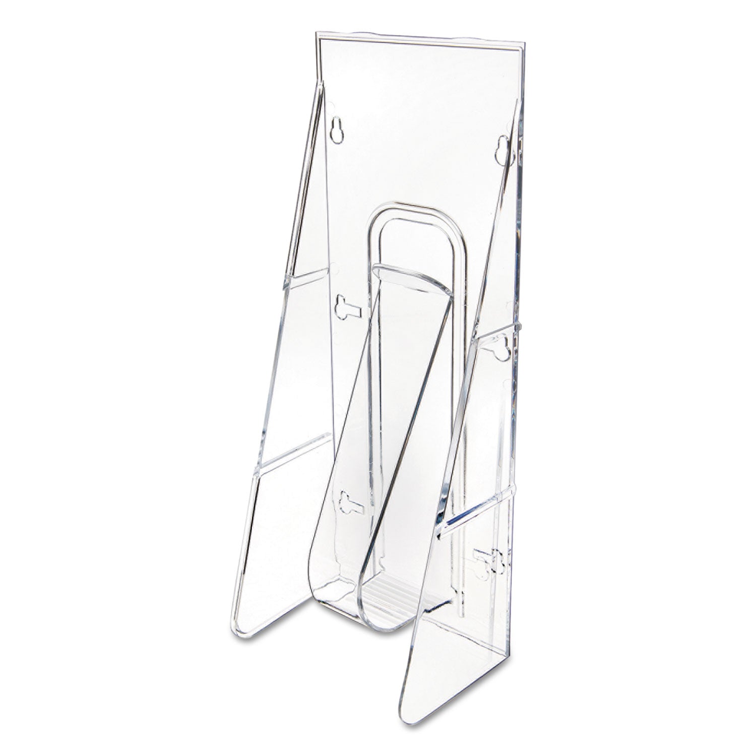 Stand-Tall Wall-Mount Literature Rack, Leaflet, 4.56w x 3.25d x 11.88h, Clear - 