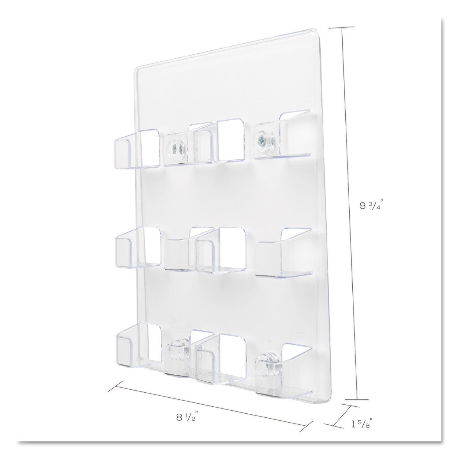 6-Pocket Business Card Holder, Holds 480 Cards, 8.5 x 1.63 x 9.75, Plastic, Clear - 