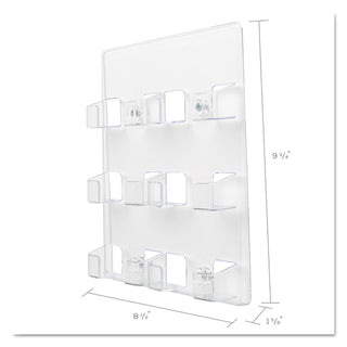 6-Pocket Business Card Holder, Holds 480 Cards, 8.5 x 1.63 x 9.75, Plastic, Clear - 