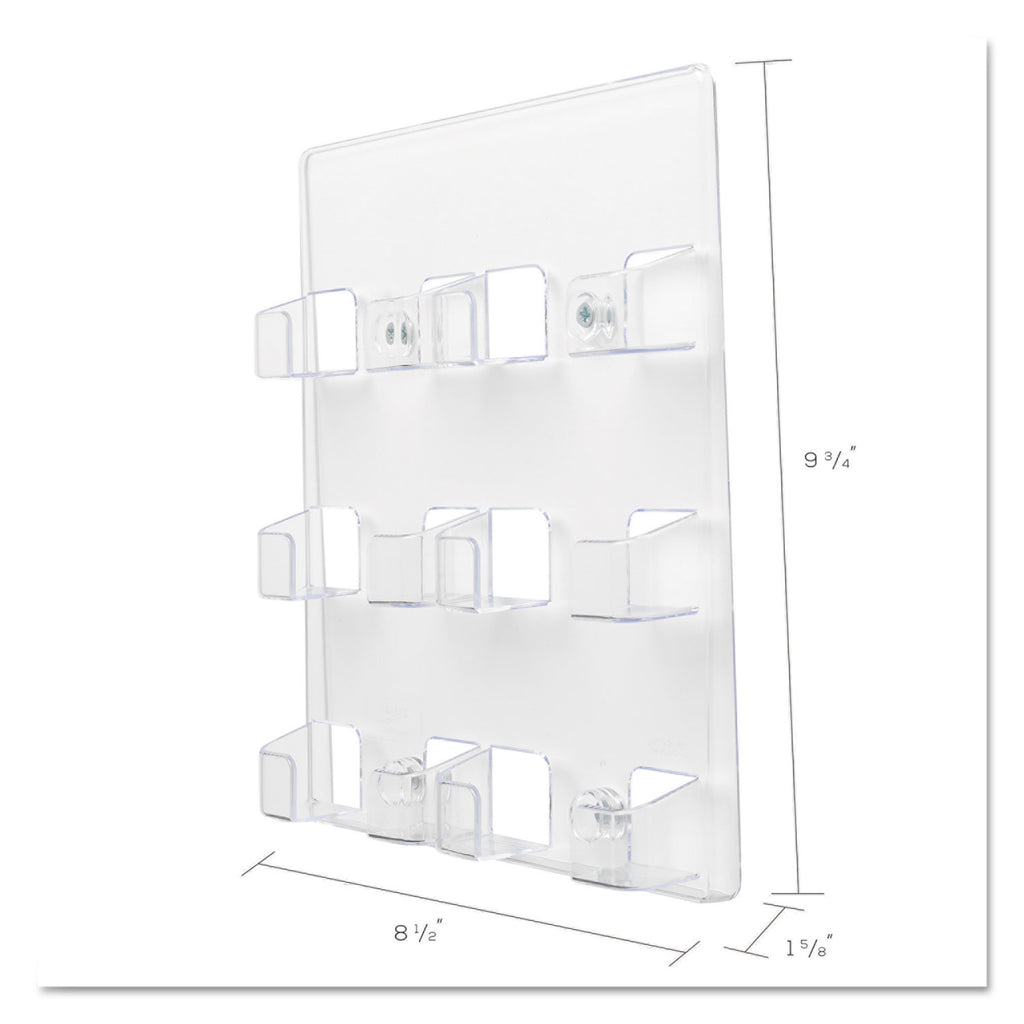 6-Pocket Business Card Holder, Holds 480 Cards, 8.5 x 1.63 x 9.75, Plastic, Clear