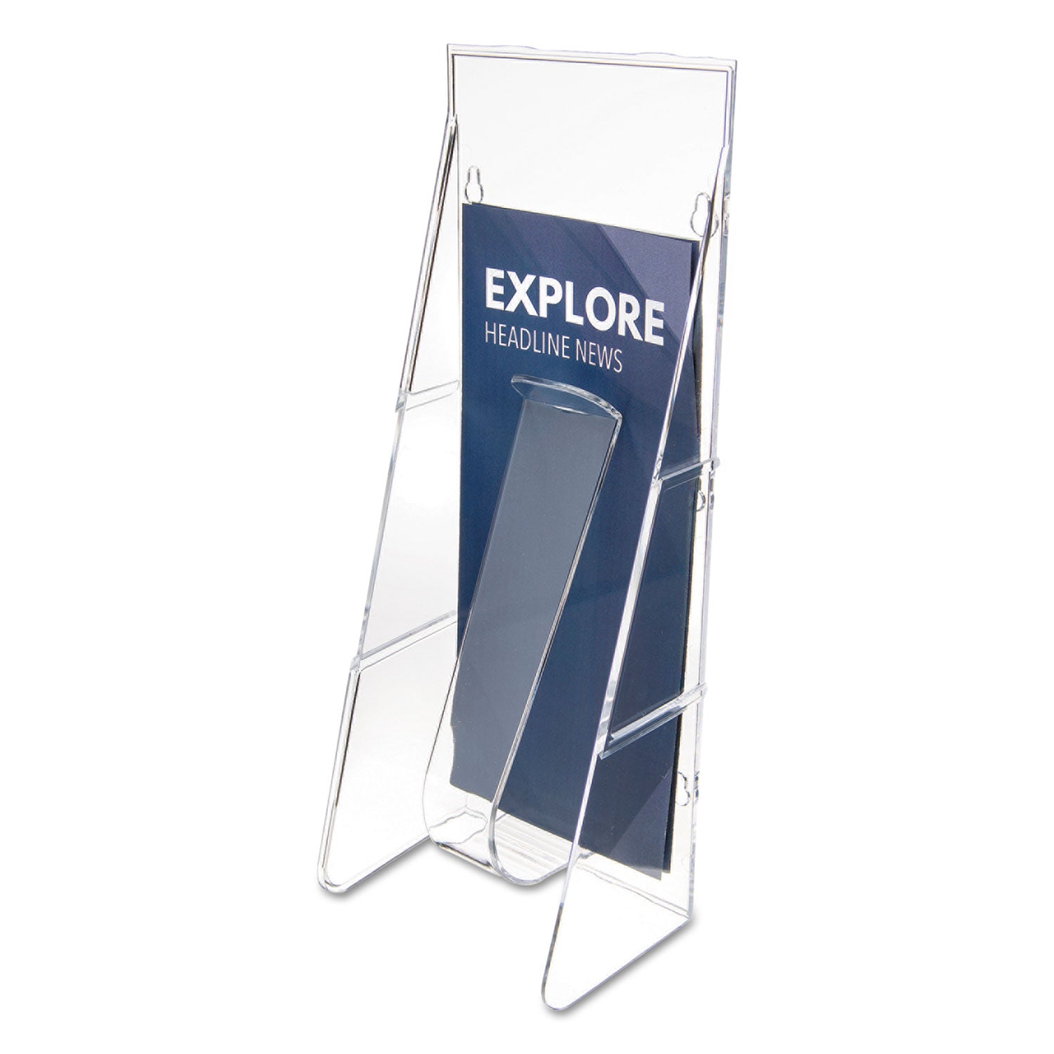 Stand-Tall Wall-Mount Literature Rack, Leaflet, 4.56w x 3.25d x 11.88h, Clear - 