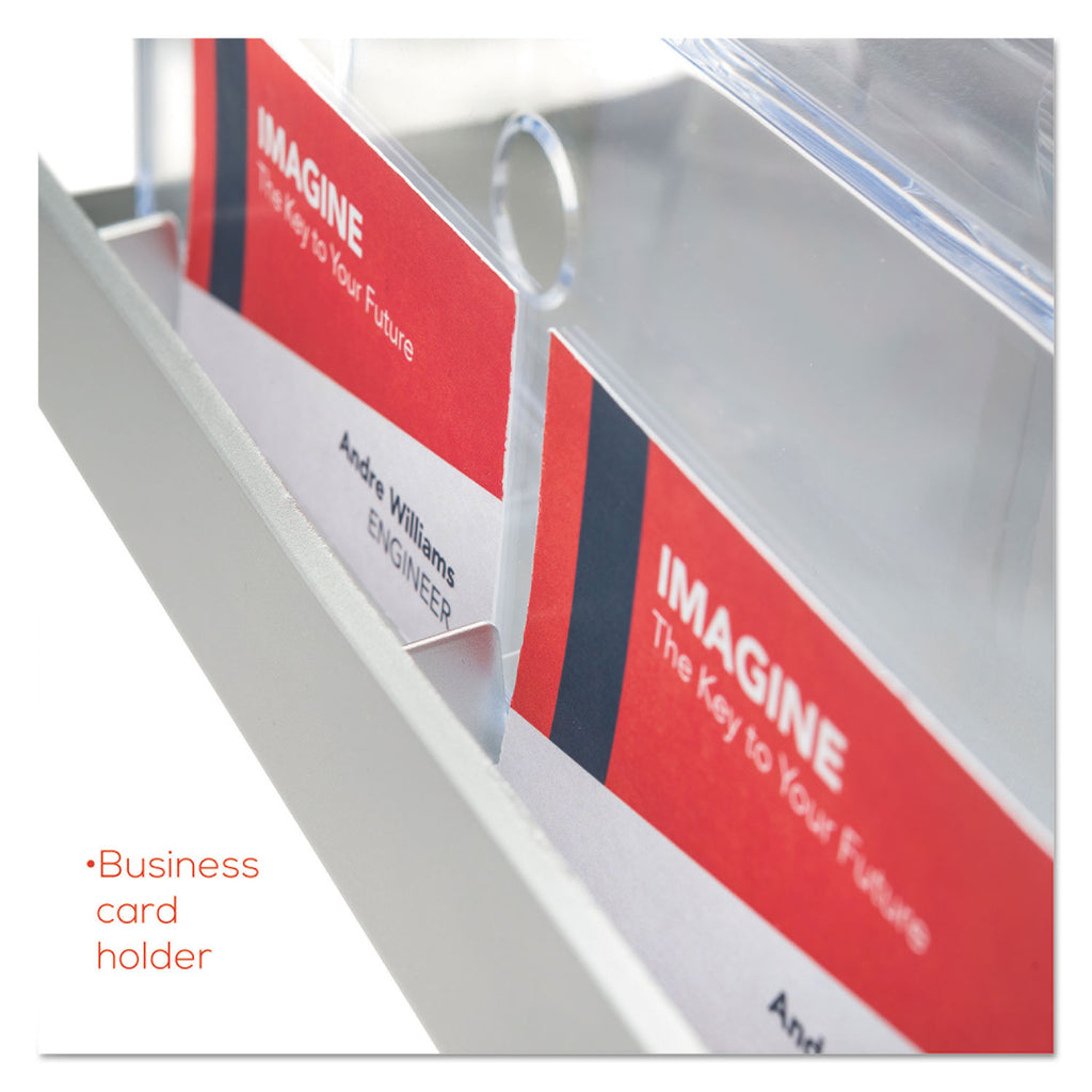 3-Tier Literature Holder, Leaflet Size, 11.25w x 6.94d x 13.31h, Silver - 