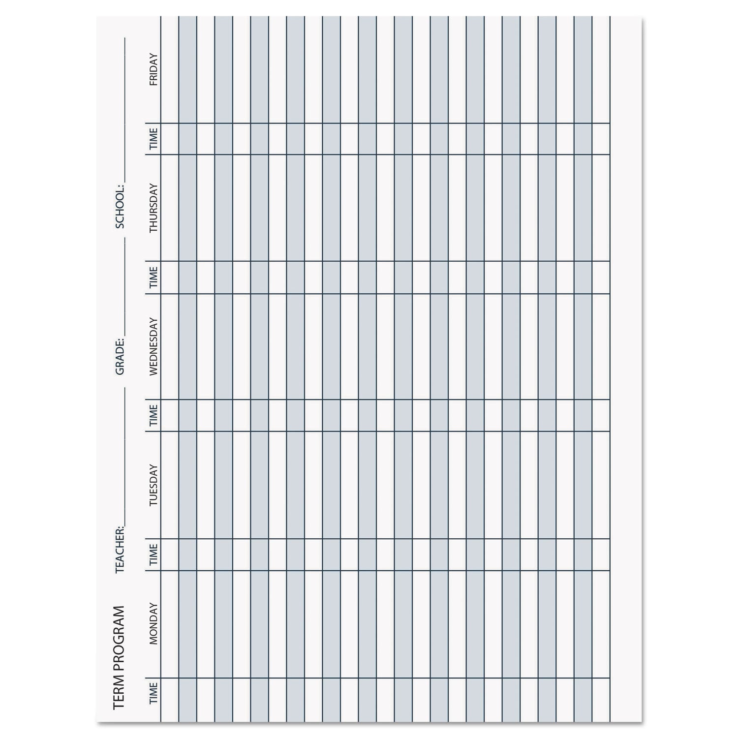 Recycled Teacher's Planner, Weekly, Two-Page Spread (Seven Classes), 11 x 8.5, Blue Cover - 