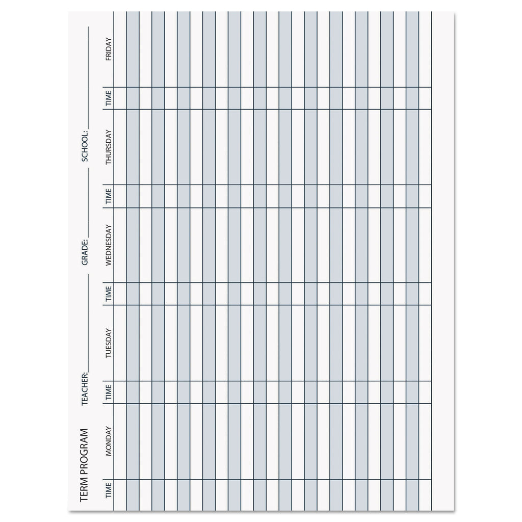 Recycled Teacher's Planner, Weekly, Two-Page Spread (Seven Classes), 11 x 8.5, Blue Cover