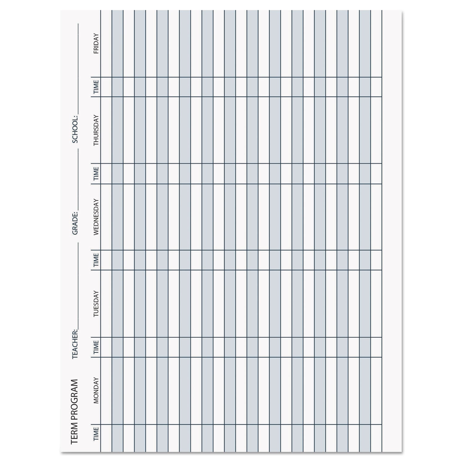 Recycled Teacher's Planner, Weekly, Two-Page Spread (Seven Classes), 11 x 8.5, Blue Cover