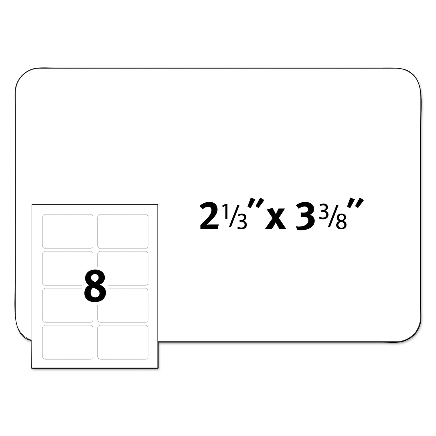 Flexible Adhesive Name Badge Labels, 3.38 x 2.33, White, 160/Pack