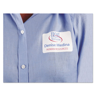 Flexible Adhesive Name Badge Labels, 3.38 x 2.33, White, 400/Box