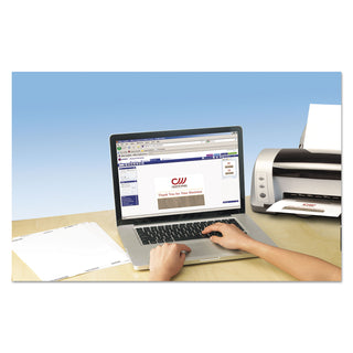 Note Cards with Matching Envelopes, Laser, 80 lb, 4.25 x 5.5, Uncoated White, 60 Cards, 2 Cards/Sheet, 30 Sheets/Pack