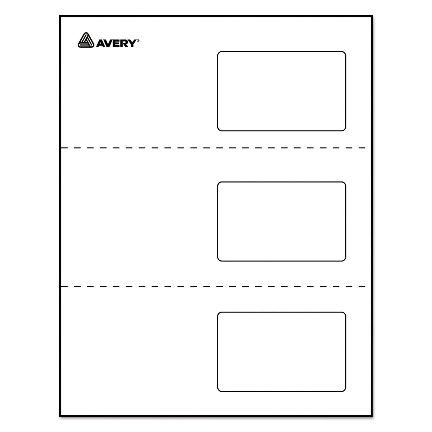 Laminated Laser/Inkjet ID Cards, 2 1/4 x 3 1/2, White, 30/Box