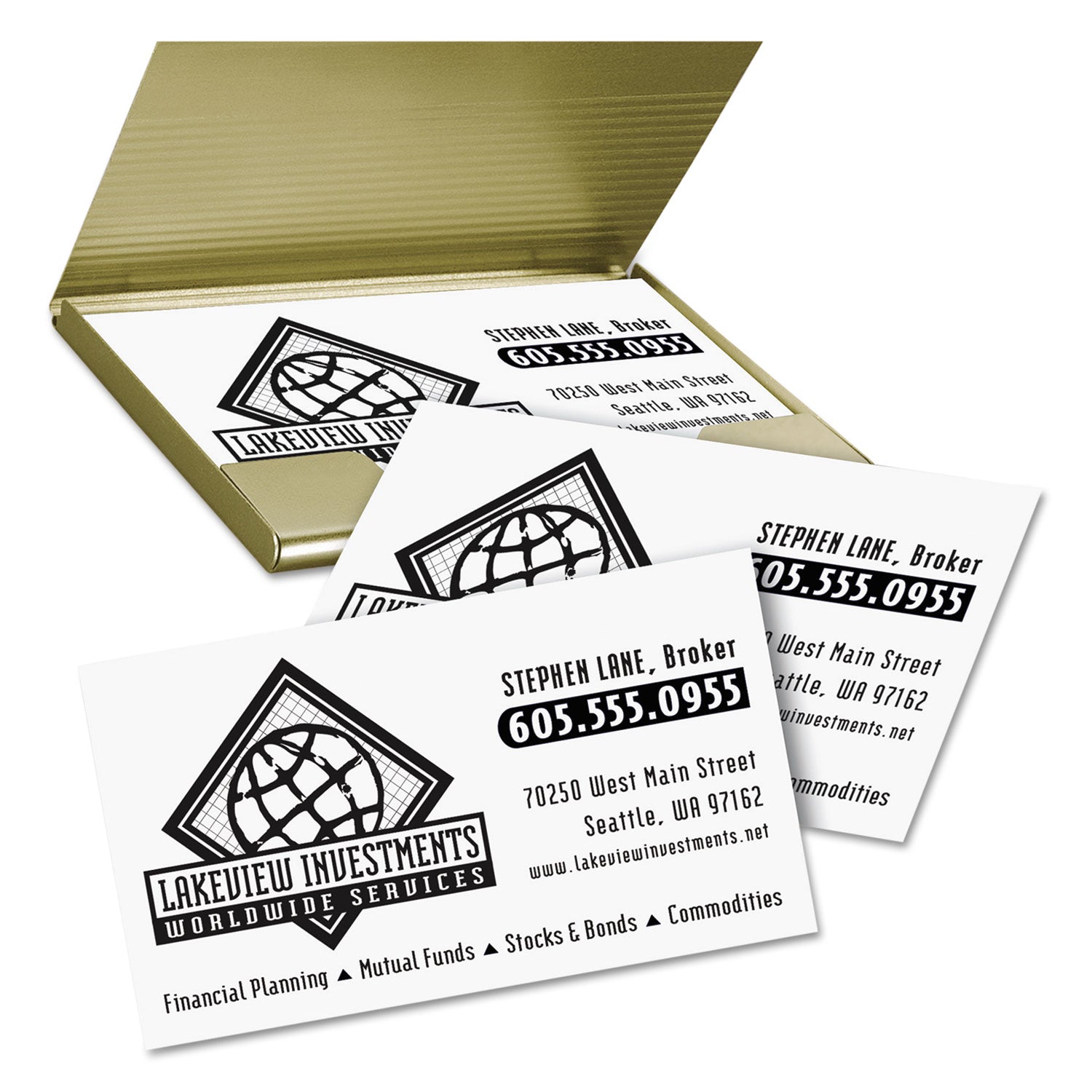Clean Edge Business Cards, Laser, 2 x 3.5, White, 400 Cards, 10 Cards/Sheet, 40 Sheets/Box