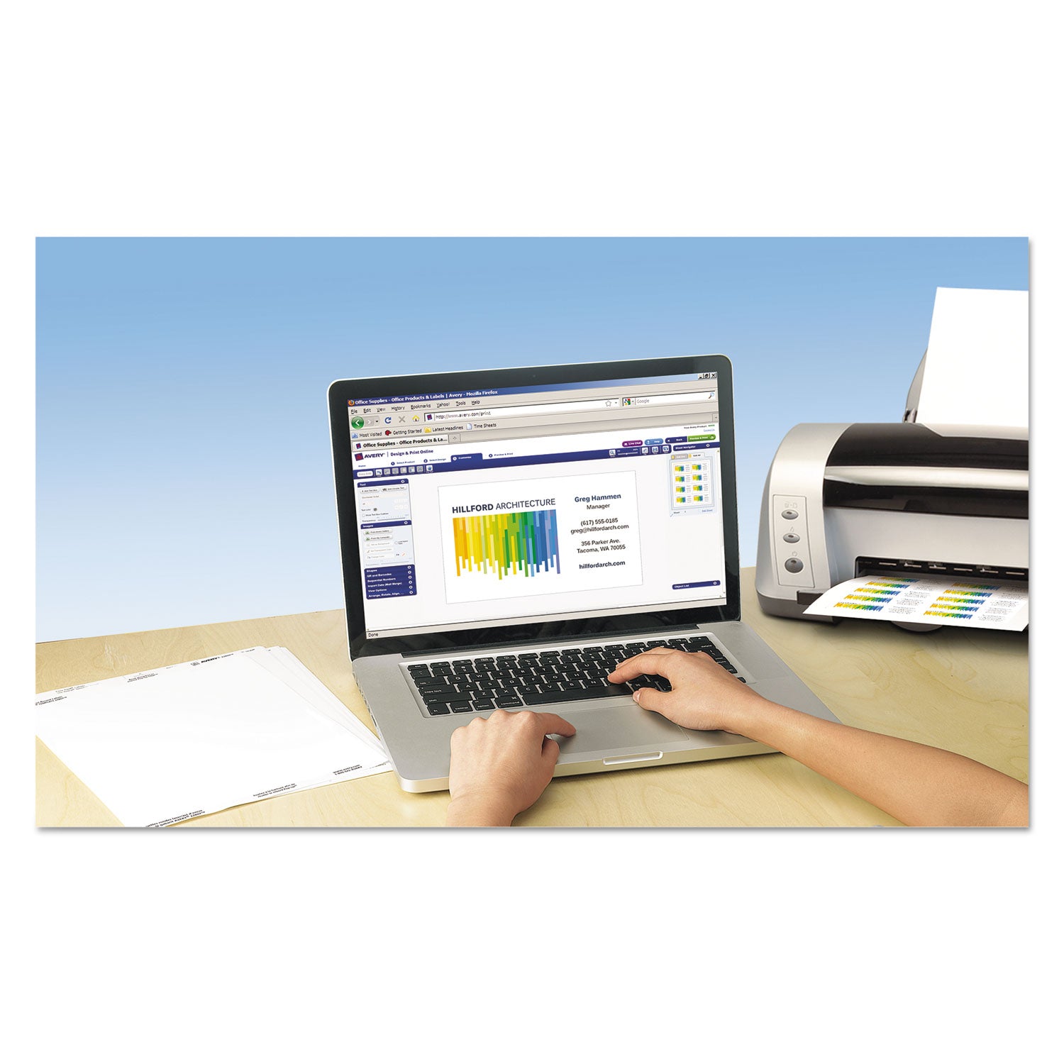 Clean Edge Business Cards, Laser, 2 x 3.5, White, 200 Cards, 10 Cards/Sheet, 20 Sheets/Pack