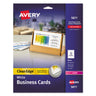 Clean Edge Business Cards, Laser, 2 x 3.5, White, 200 Cards, 10 Cards/Sheet, 20 Sheets/Pack