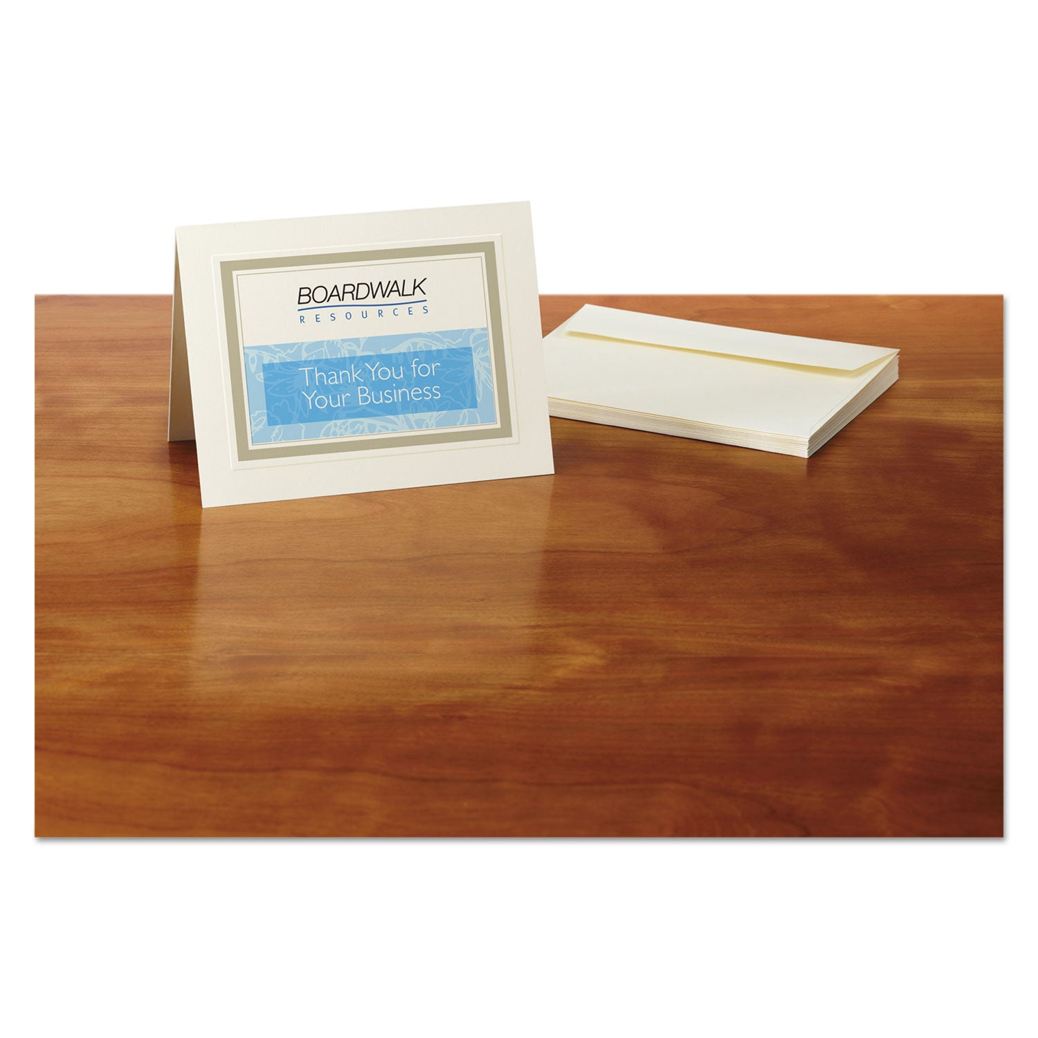 Note Cards with Matching Envelopes, Inkjet, 80 lb, 4.25 x 5.5, Embossed Matte Ivory, 60 Cards, 2 Cards/Sheet, 30 Sheets/Pack - 