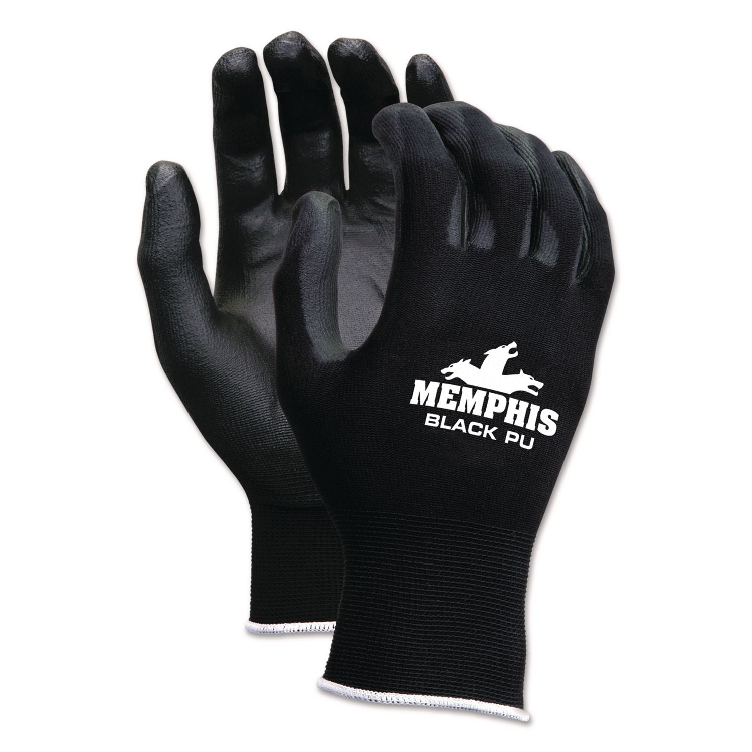 Economy PU Coated Work Gloves, Black, X-Large, Dozen